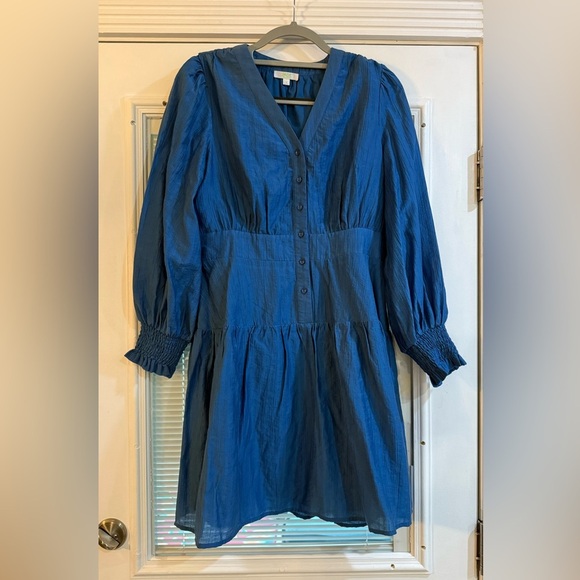 Jade Dresses & Skirts - JADE 🆕 Melody Tam Indigo V Neck Flounce Dress Size Small 🆕🆕🆕